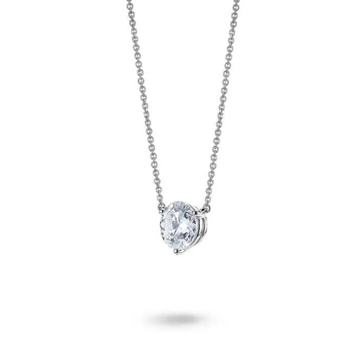 Lightbox Lab Grown 1.5CT Diamond Solitaire Pendant in 14K White Gold