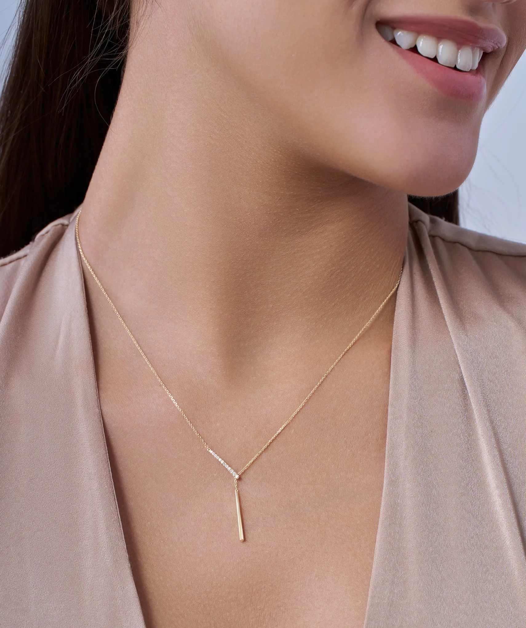 Linear Elegance 14K Gold Necklace