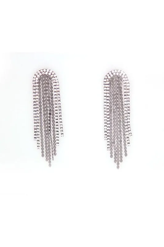 Long Chandelier Bling Tassel Earrings