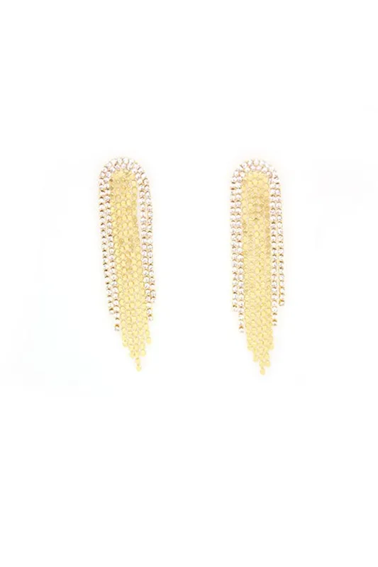 Long Chandelier Bling Tassel Earrings