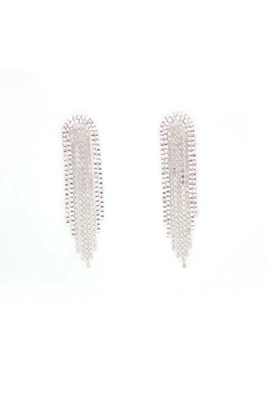 Long Chandelier Bling Tassel Earrings