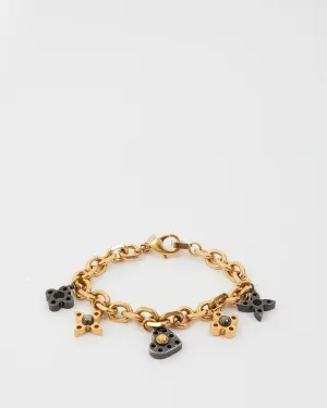 Louis Vuitton Gold Tone Charm Bracelet