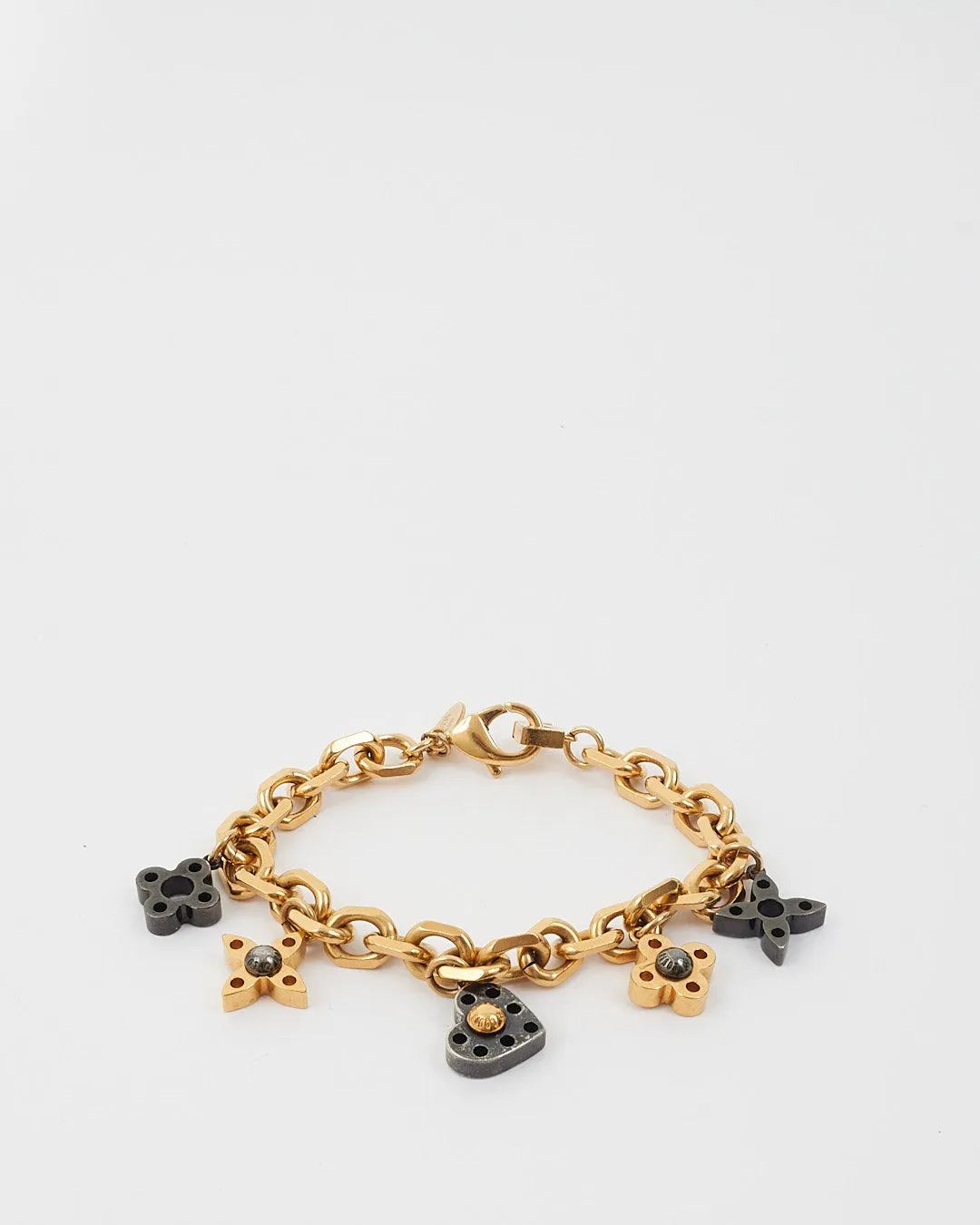 Louis Vuitton Gold Tone Charm Bracelet