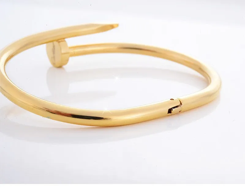 Love Bracelet Stainless Steel Nail Bracelet Silver/Rose Gold/18K Gold Plated Women Jewelry Nail Screw Cuff Bangle