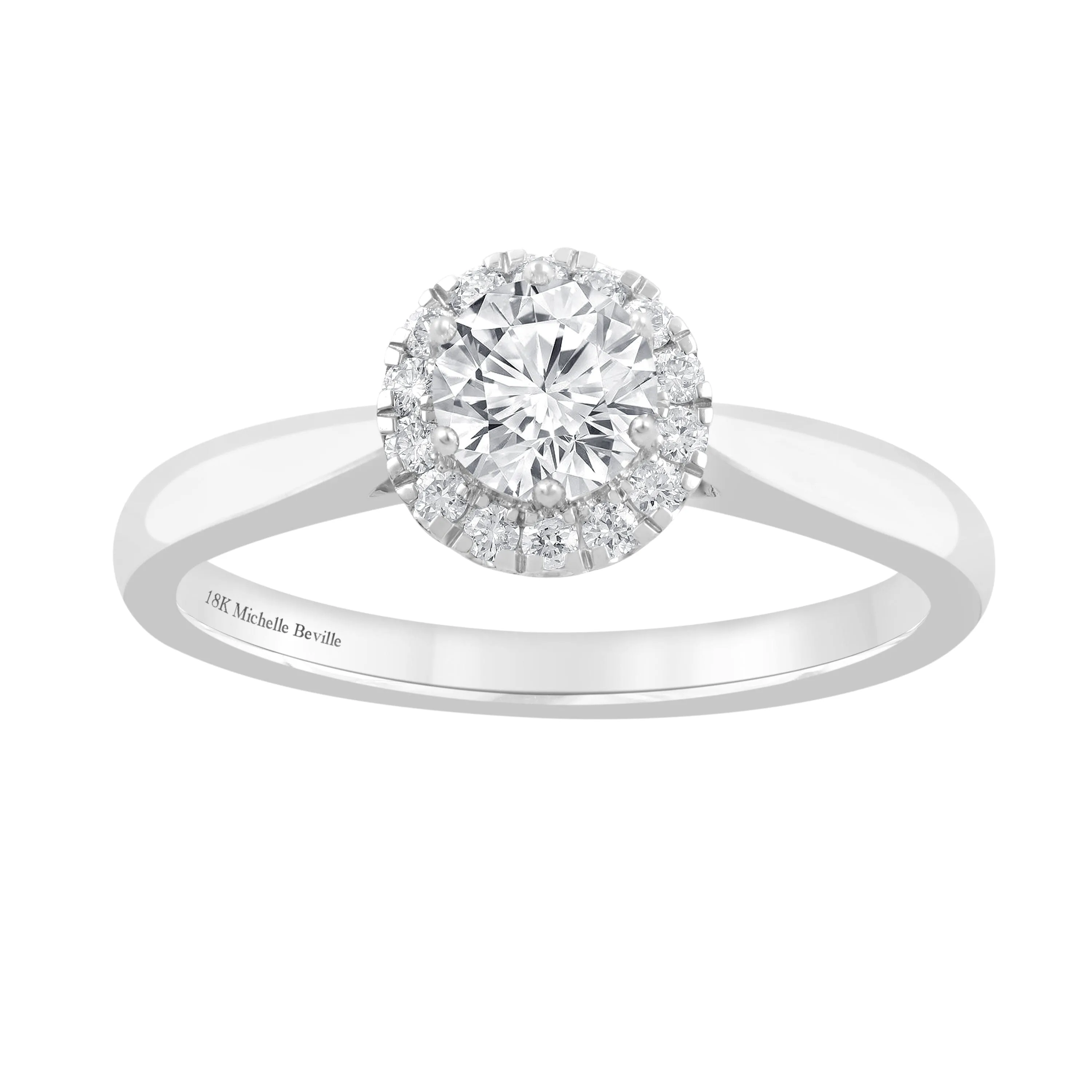 Love By Michelle Beville Halo Ring with 0.45ct of Diamonds in 18ct White Gold