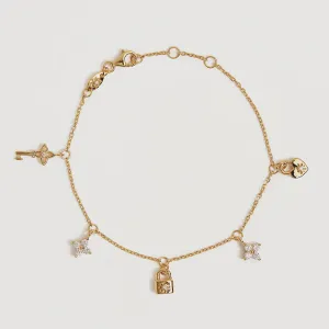 Love Unlocked Charm Bracelet - Gold