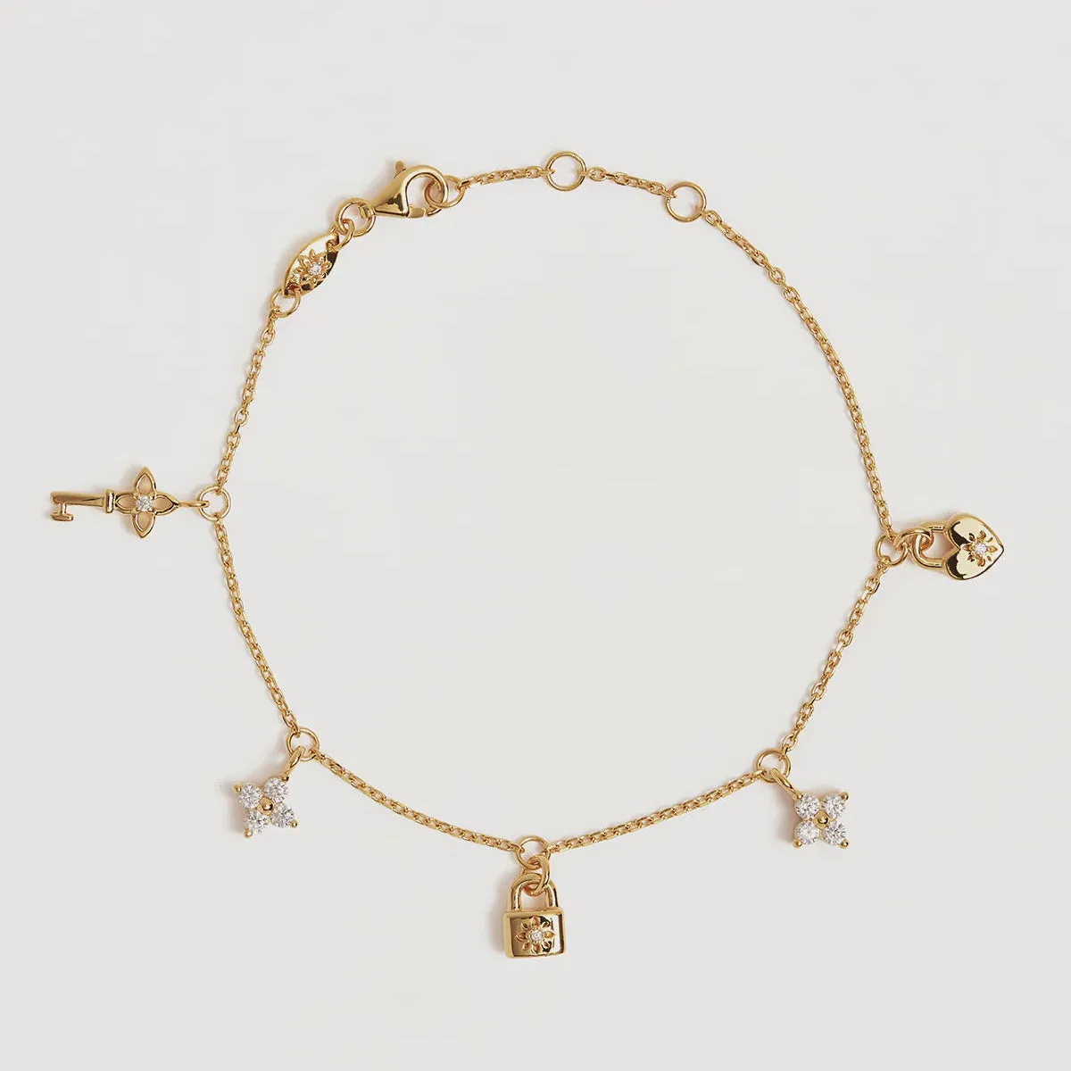 Love Unlocked Charm Bracelet - Gold