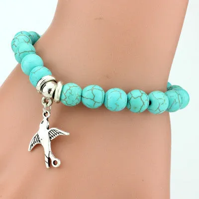 Love vintage charm bracelet Bohemian turquoise bracelets & bangles pendants bracelets for women men jewelry
