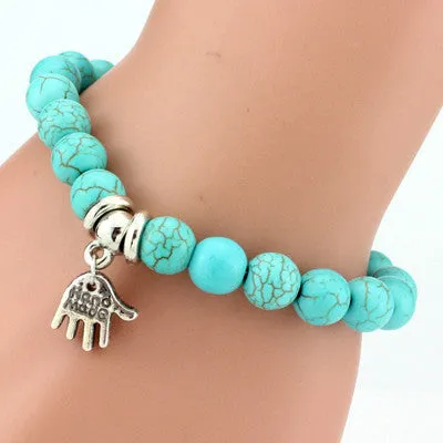 Love vintage charm bracelet Bohemian turquoise bracelets & bangles pendants bracelets for women men jewelry