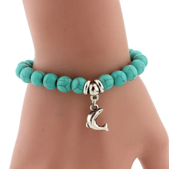 Love vintage charm bracelet Bohemian turquoise bracelets & bangles pendants bracelets for women men jewelry
