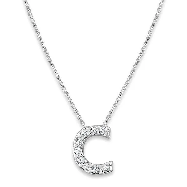 Lowercase Diamond Initial Pendant by KC Designs