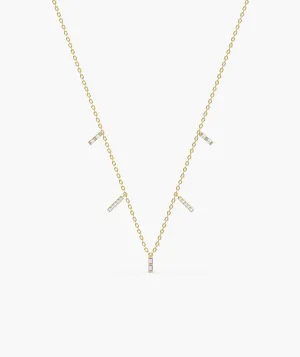 Luxury Linear Diamond Gold Necklace