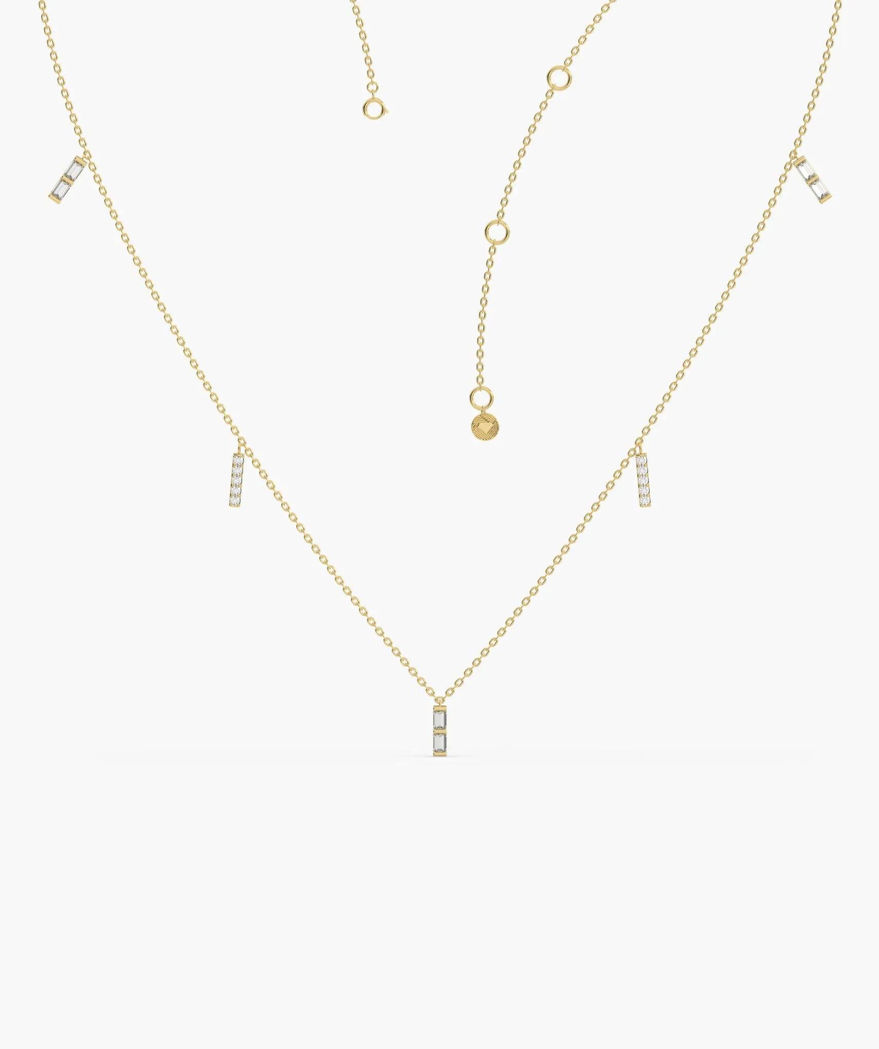 Luxury Linear Diamond Gold Necklace