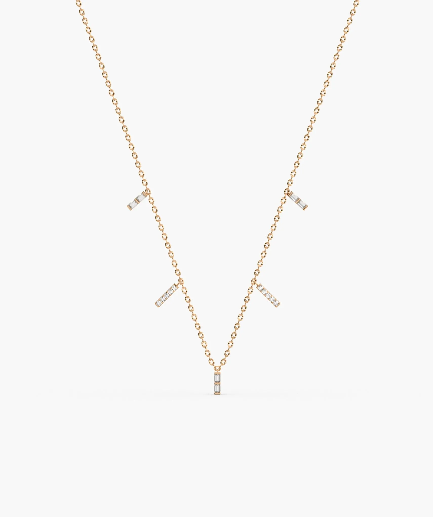 Luxury Linear Diamond Gold Necklace