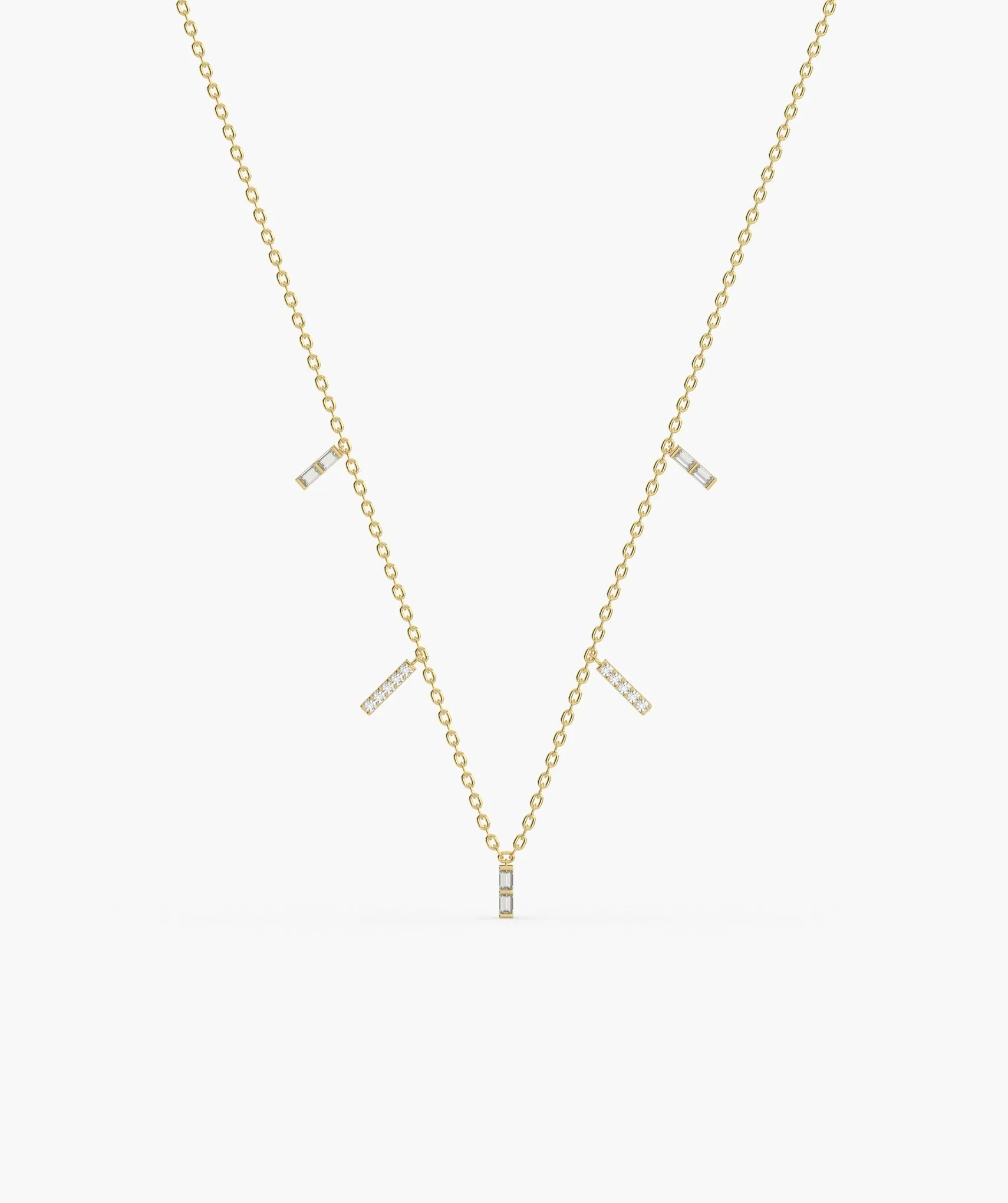 Luxury Linear Diamond Gold Necklace