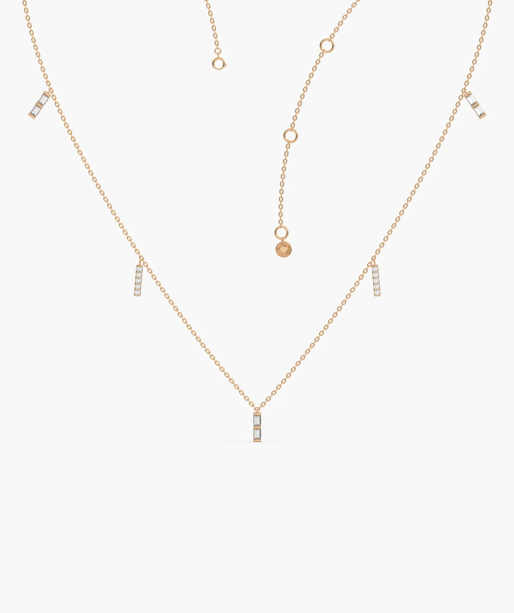 Luxury Linear Diamond Gold Necklace