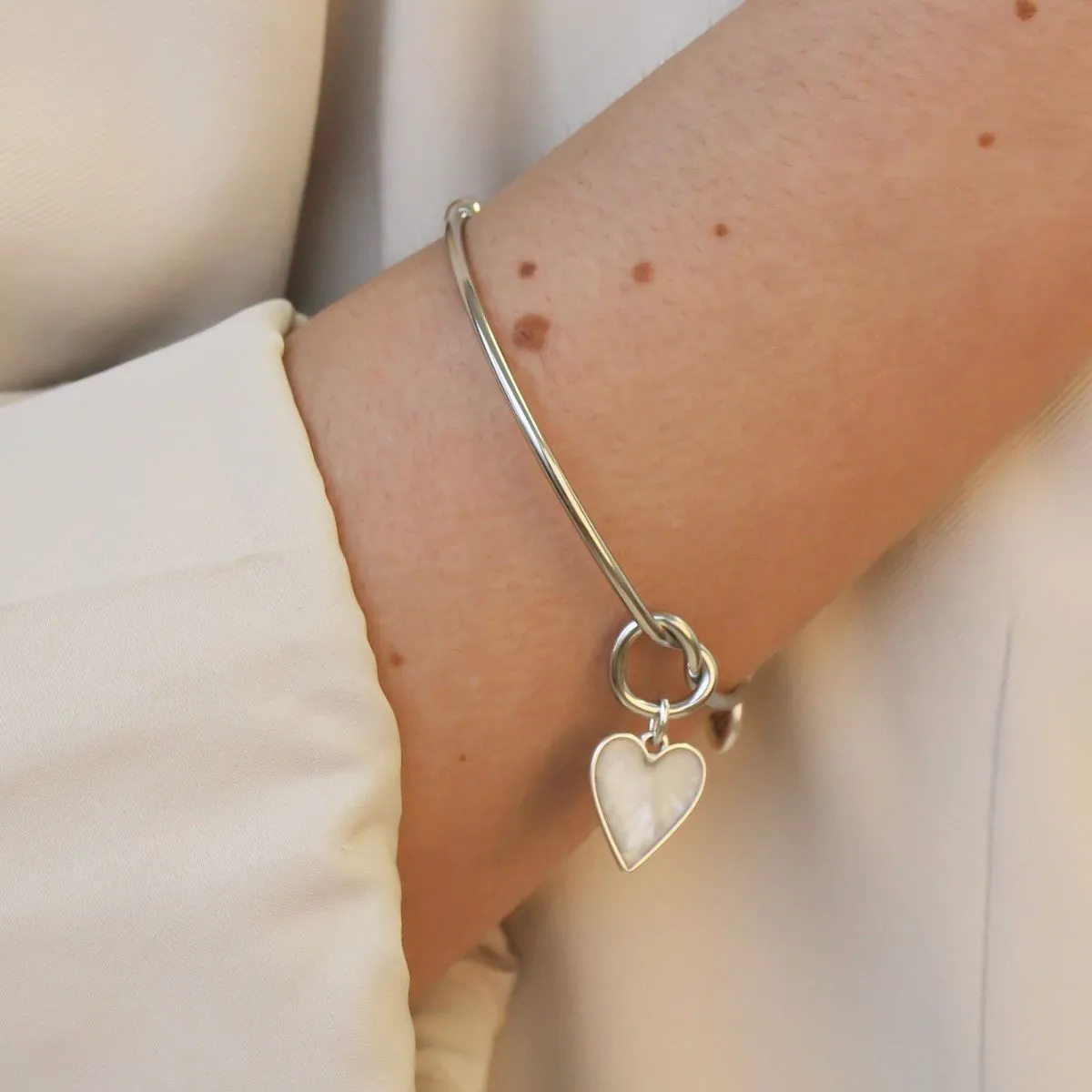 Marble Heart Knotted Bangle