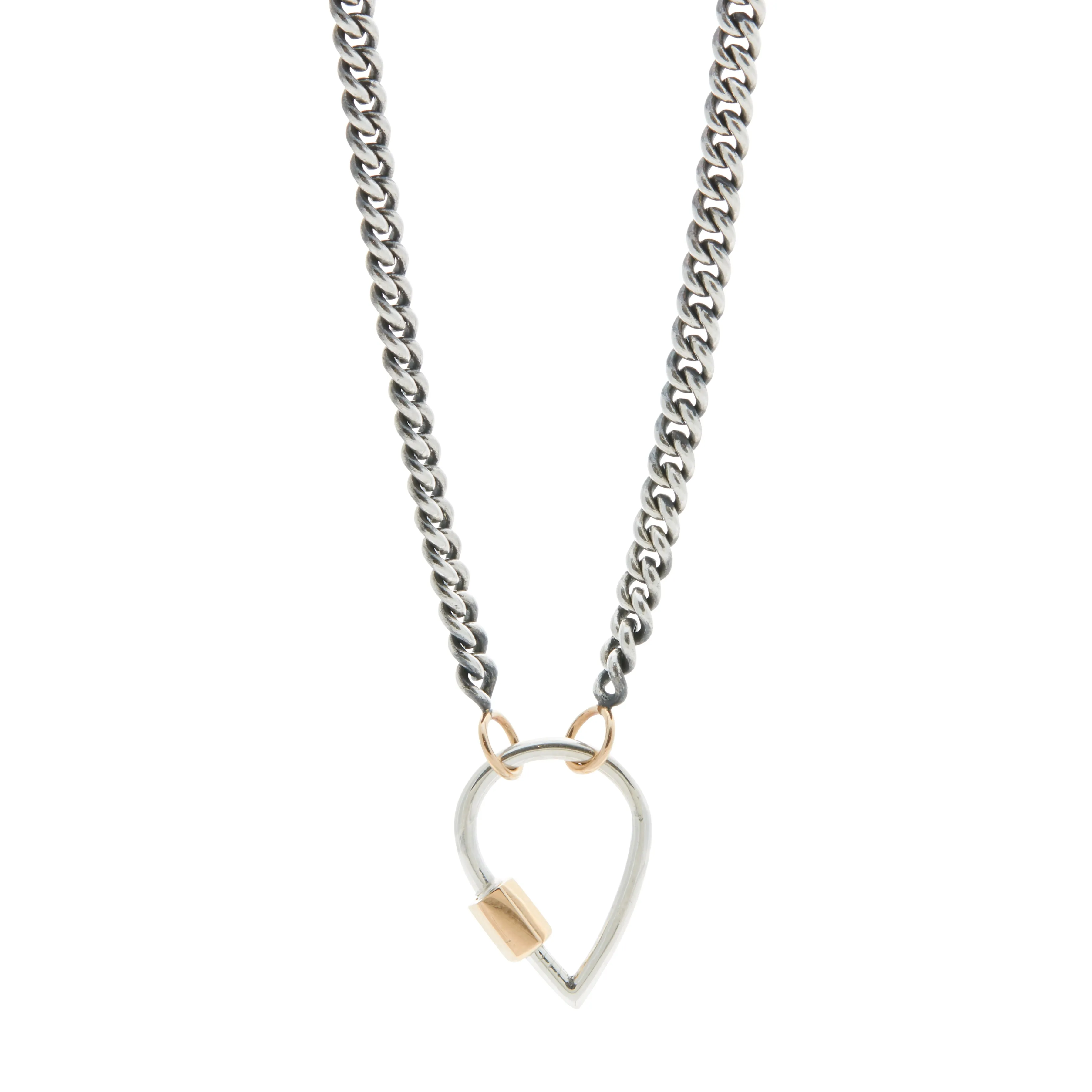 Marla Aaron Silver Drop Lock with 14k Yellow Gold Closure