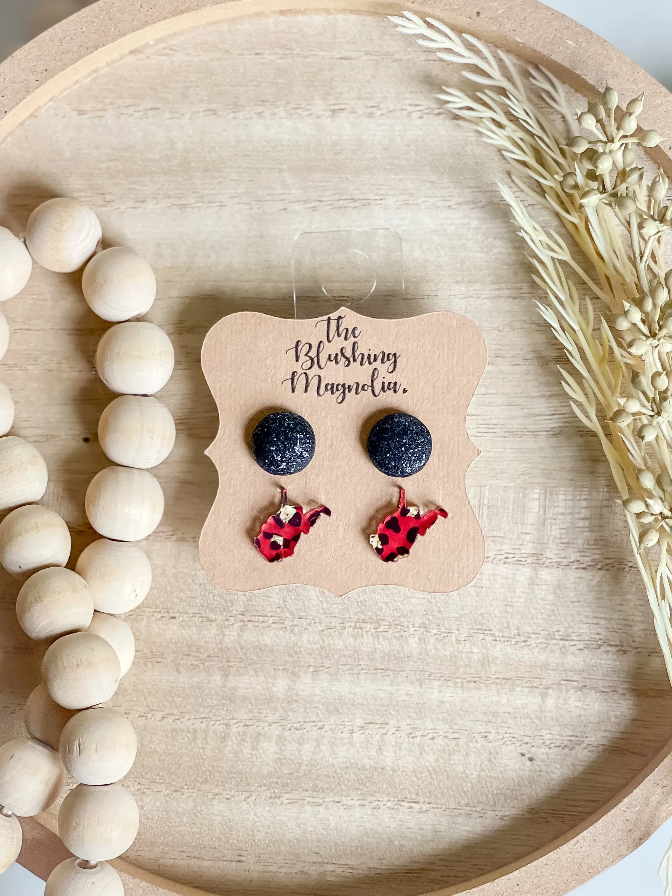 Maroon Leopard WV   Black Studs