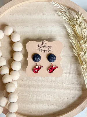 Maroon Leopard WV   Black Studs