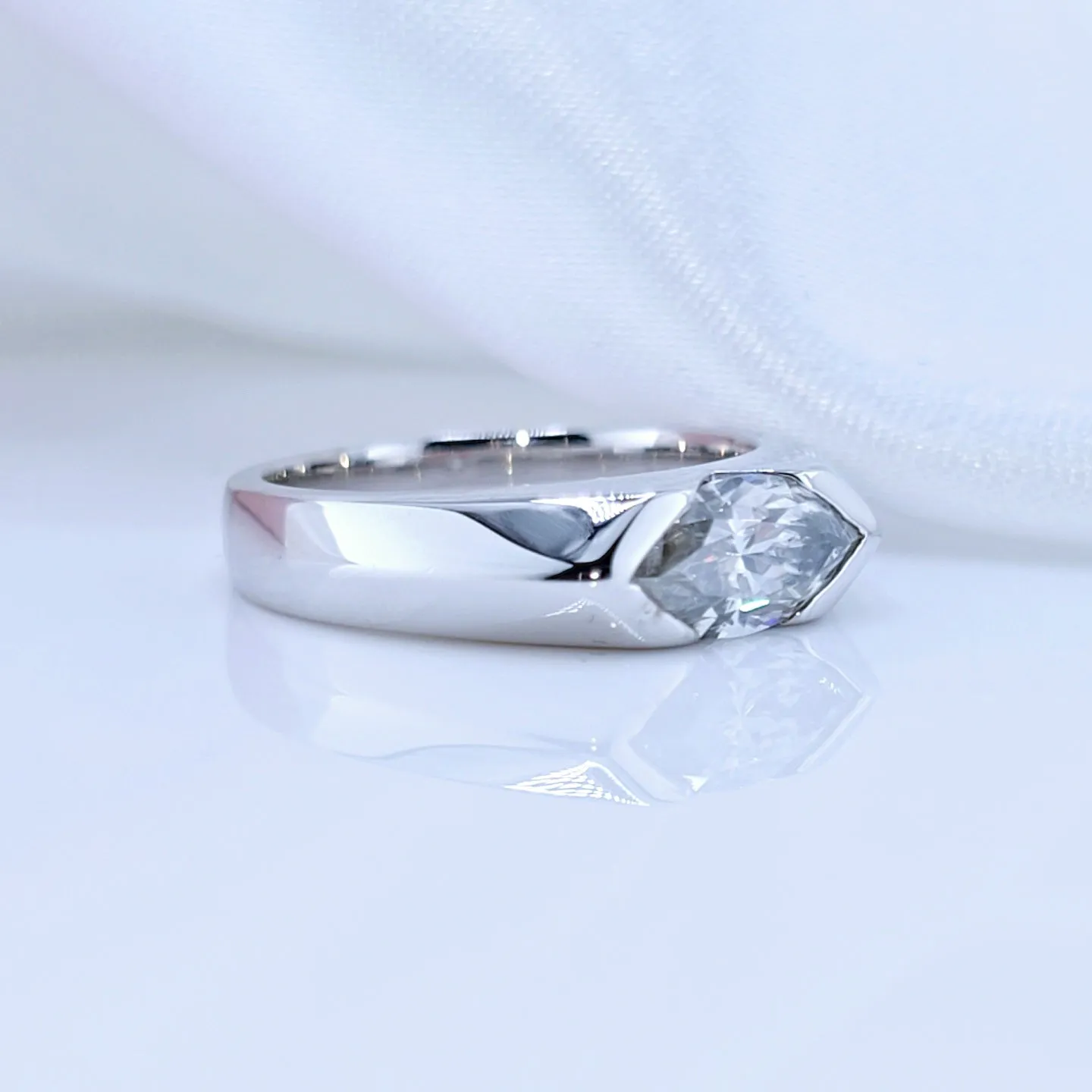 Marquise Cut Diamond Wedding Ring