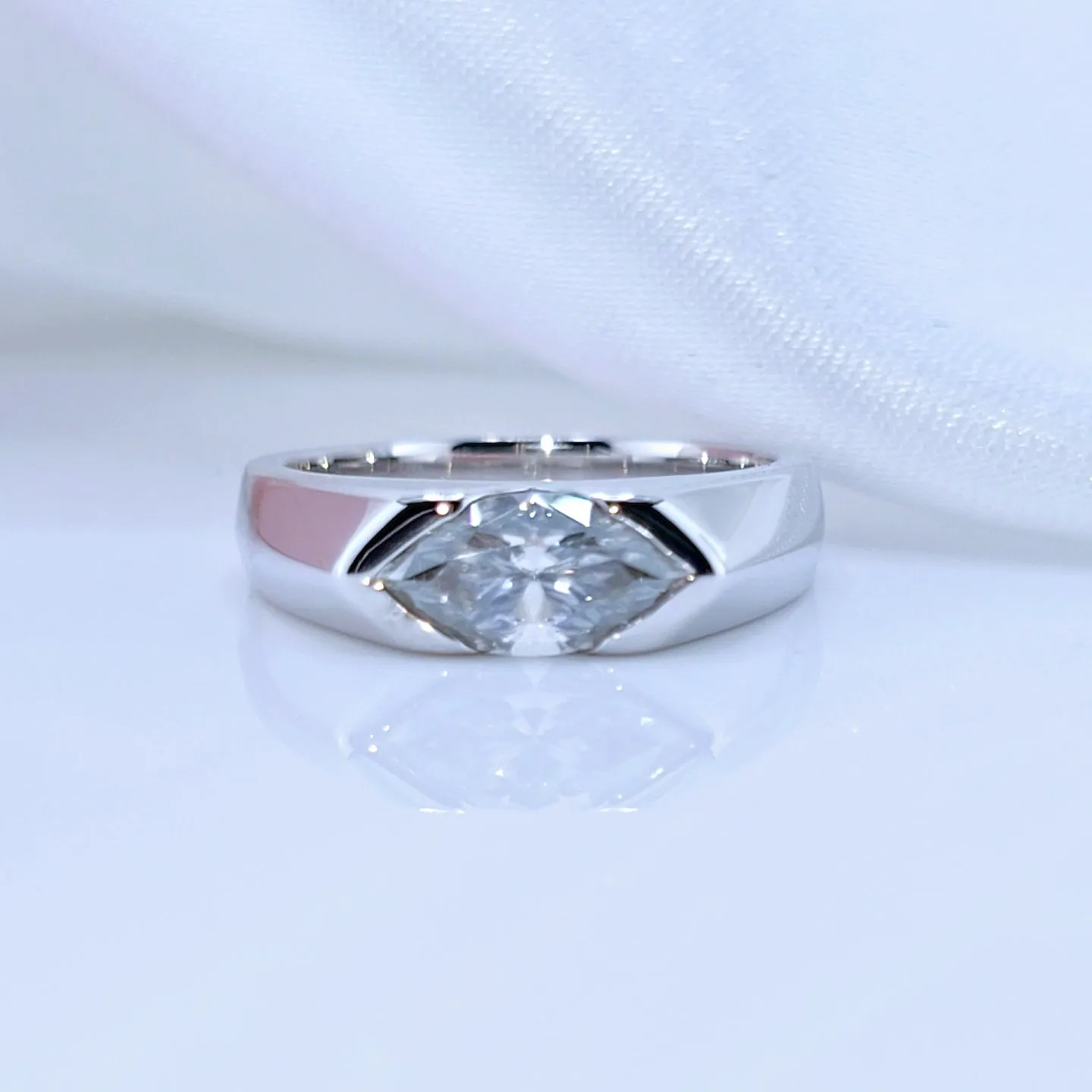 Marquise Cut Diamond Wedding Ring