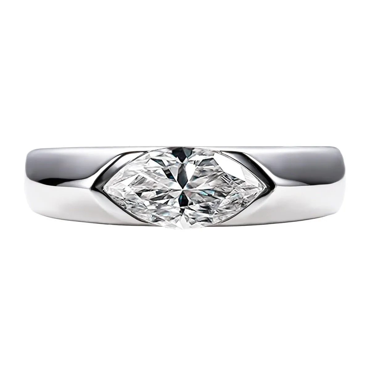 Marquise Cut Diamond Wedding Ring