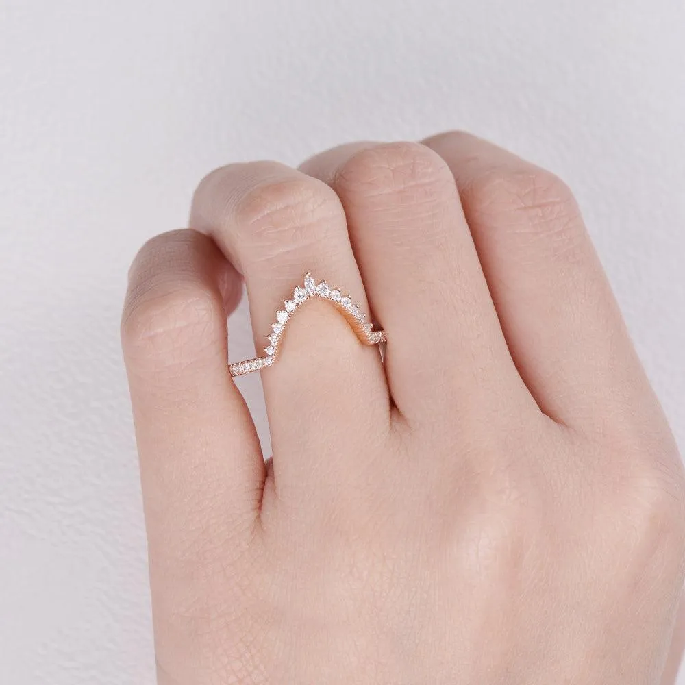Marquise Moissanite Stacking Rose Gold Ring
