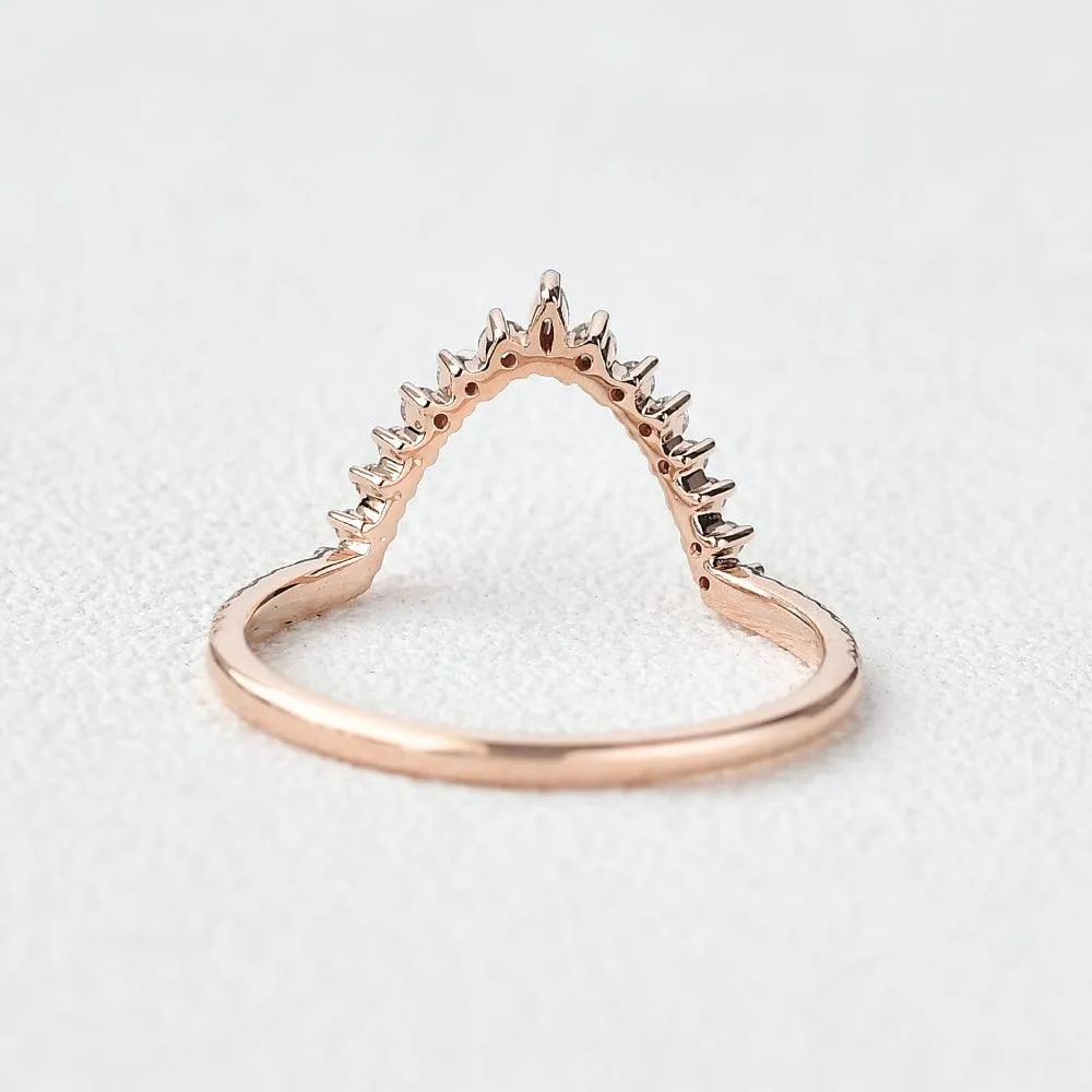 Marquise Moissanite Stacking Rose Gold Ring