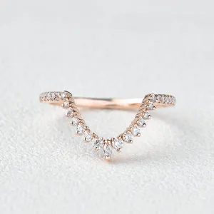 Marquise Moissanite Stacking Rose Gold Ring