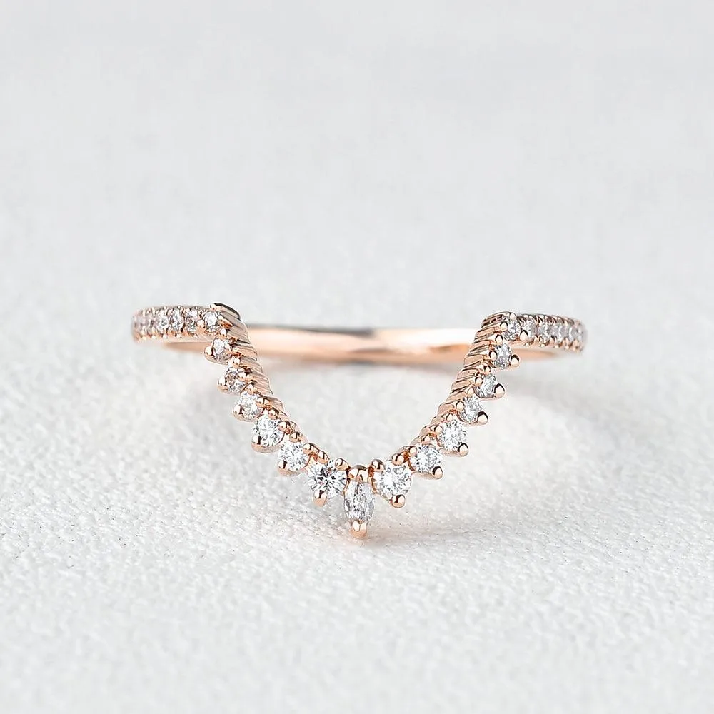 Marquise Moissanite Stacking Rose Gold Ring