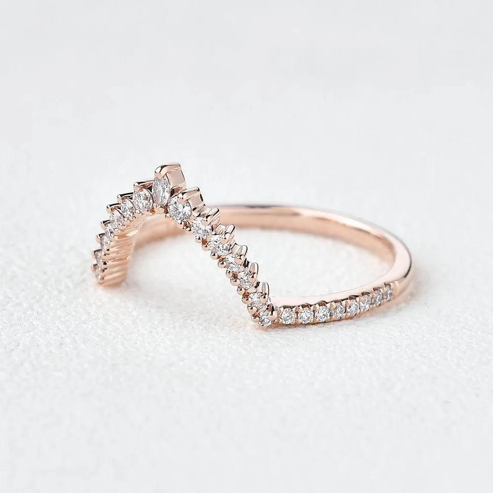 Marquise Moissanite Stacking Rose Gold Ring