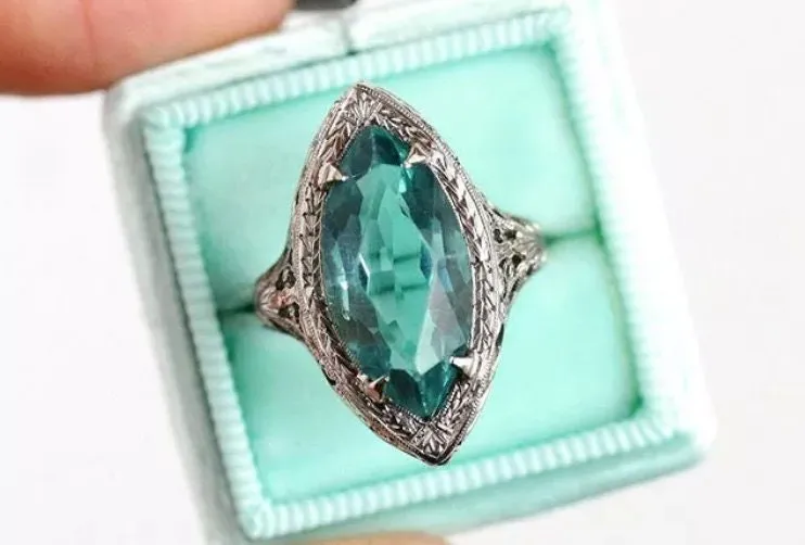 Marquise Ring | Marquise Diamond Ring | Marquise Engagement Ring | Green Emerald Ring | Oval Ring | Green Diamond Engagement Ring | Emerald