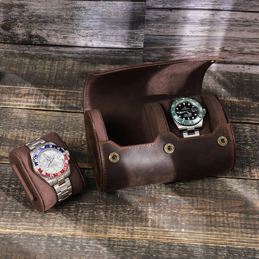 Mason | Leather Watch Roll Case – Travel Storage for 1 to 4 Watches