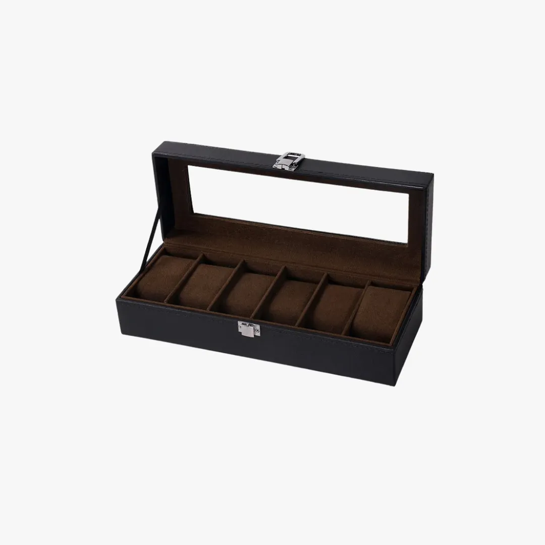 Mason | Watch Display Box – PU Leather Organizer Case with Glass Lid (2–20 Slots)