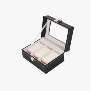 Mason | Watch Display Box – PU Leather Organizer Case with Glass Lid (2–20 Slots)