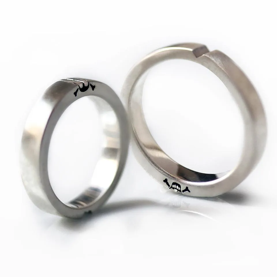Matching Skull & Heart Union Rings