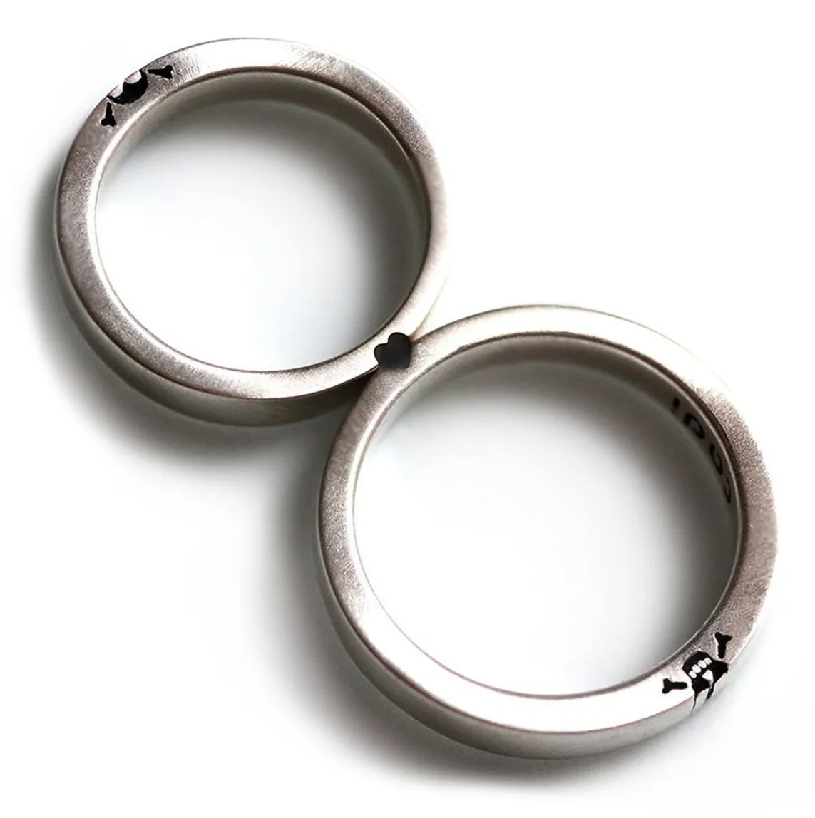Matching Skull & Heart Union Rings