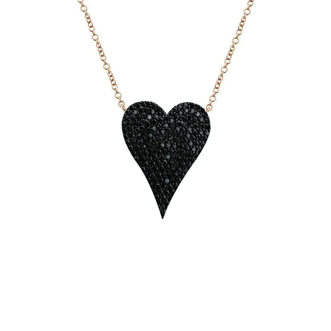 Medium Pave Heart Necklace