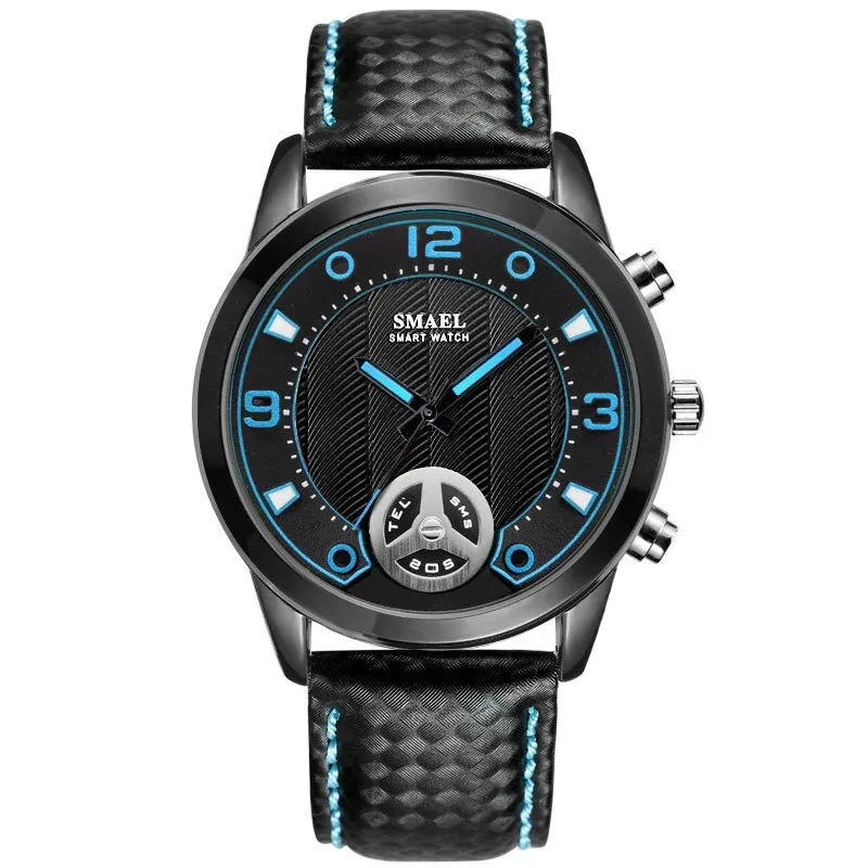Men's 3D Dial Plaid Leather Watches