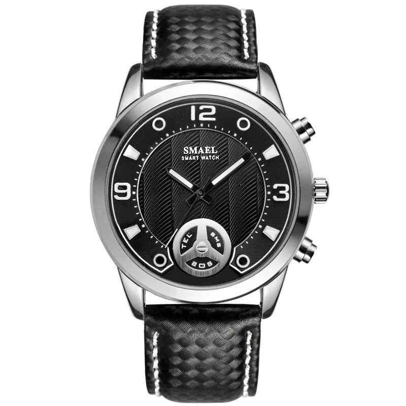 Men's 3D Dial Plaid Leather Watches