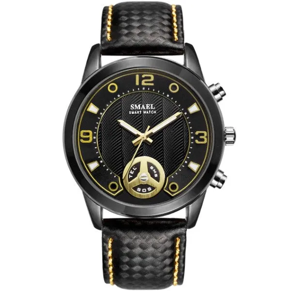 Men's 3D Dial Plaid Leather Watches