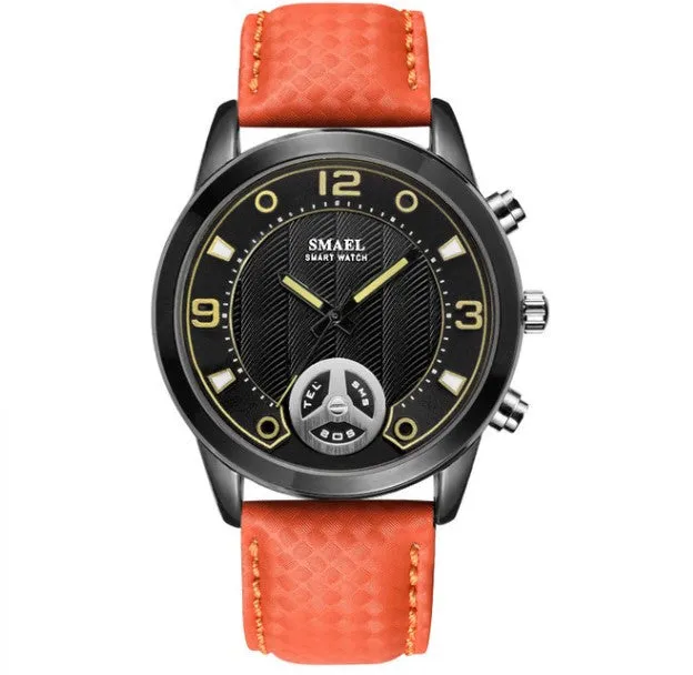 Men's 3D Dial Plaid Leather Watches
