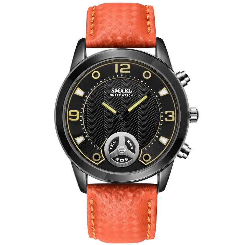 Men's 3D Dial Plaid Leather Watches