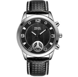 Men's 3D Dial Plaid Leather Watches