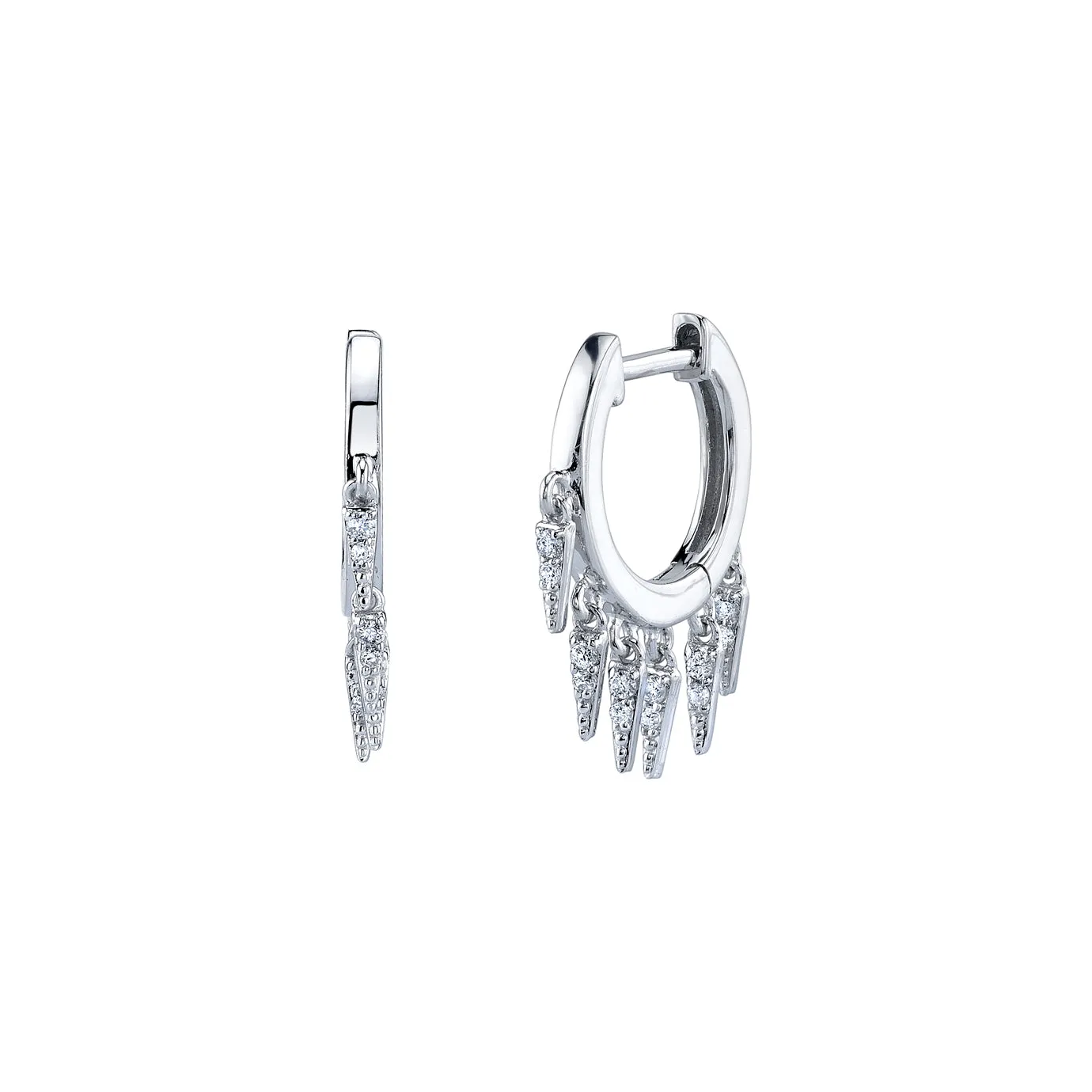 Men's collection Gold & Diamond Fringe Huggie Hoops