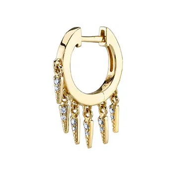 Men's collection Gold & Diamond Fringe Huggie Hoops