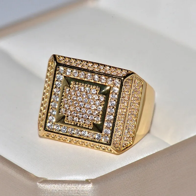 Mens Gold Ring | Wedding Ring | Wedding Ring for Men | Mens Ring | Womens Ring | Iced Out Ring | Mens Engagement Ring | Mens Diamond Ring