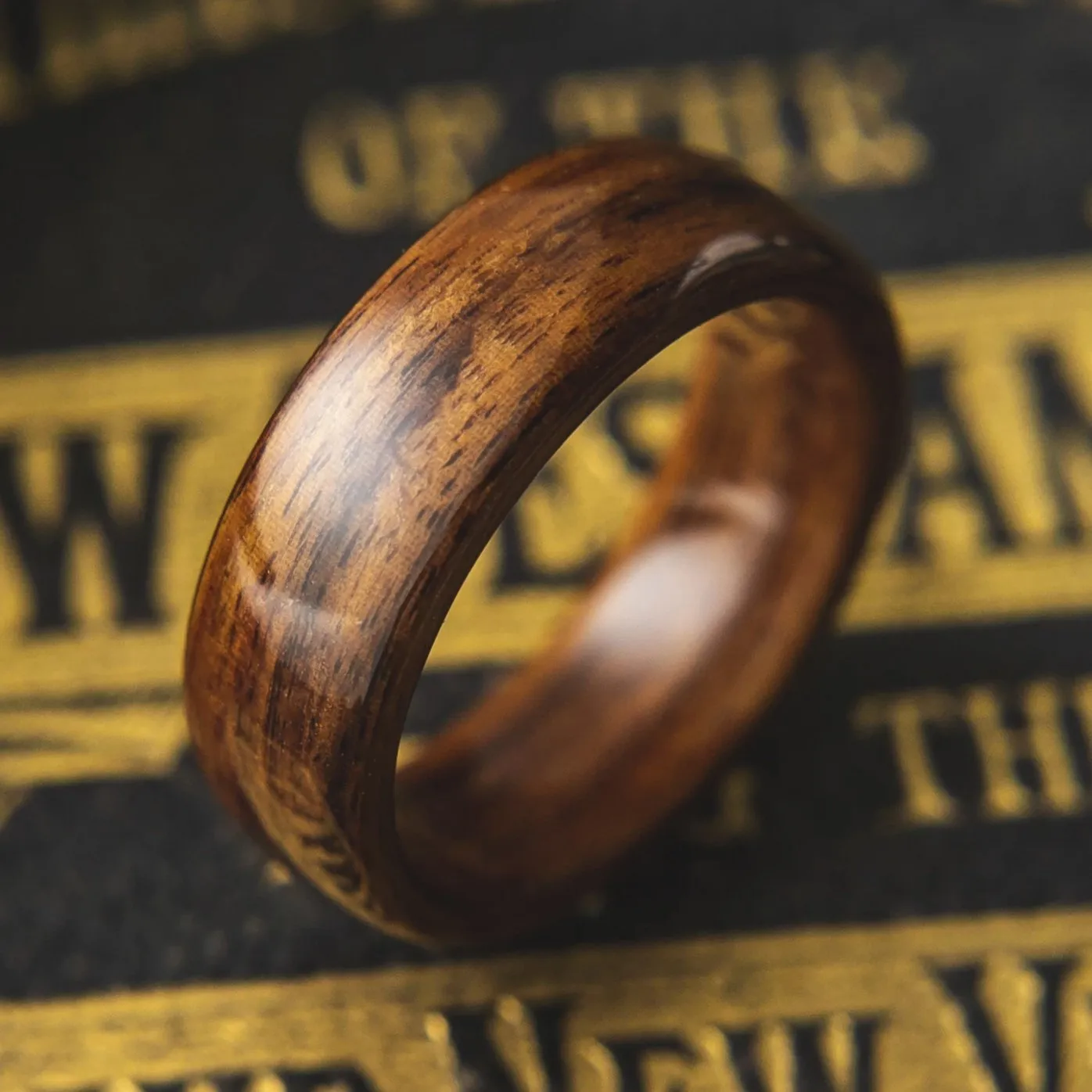 Mens Wedding band made from Santos Rosewood