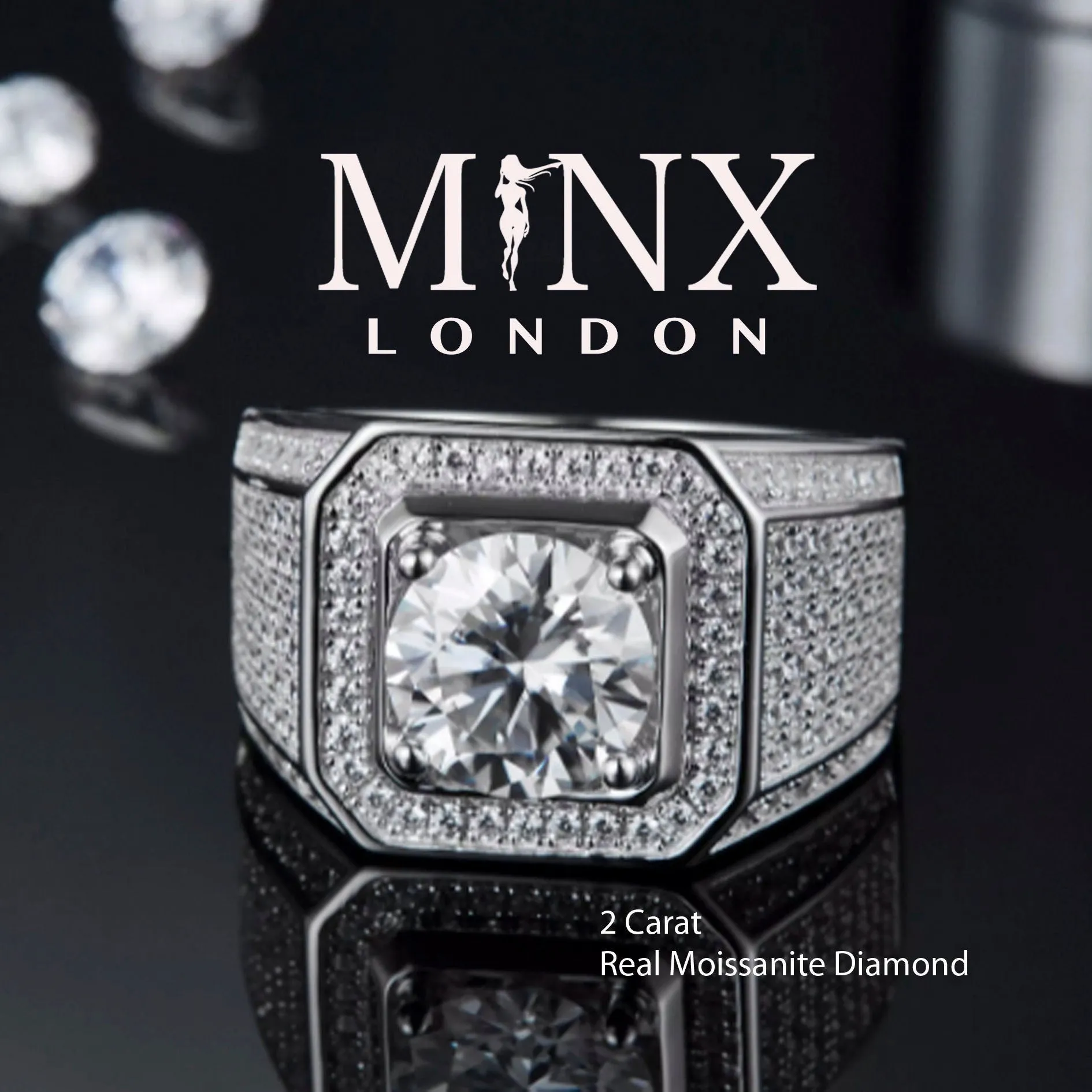 Mens Wedding Ring | Moissanite Ring | Mens Moissanite Ring | Iced Out Ring